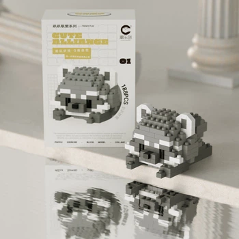 Конструктор ChaoLeChuang Енот лежит на животике (188 деталей) Micro Diamonds Blocks