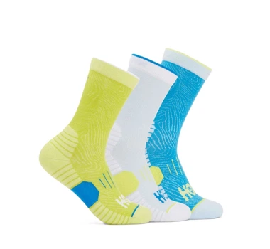 Шкарпетки Hoka Crew Run Sock 3-Pack 2024 46-50 White/Green (1092-196565820068)