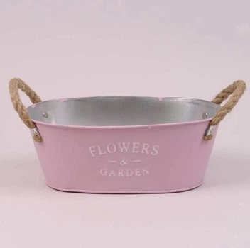 Кашпо металлическое Flora розовое FLOWERS & GARDEN 38774
