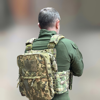 Підсумок-рюкзак сухарний на плитоноску з Моллі, Піксель, WINTAC, Cordura 1000D, сумка сухарна тактична, сумка сухарка армійська