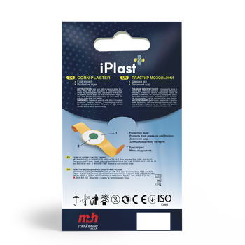 Пластир Мозольний (Corn) на еластичній основі IPlast 19x72mm, 5шт