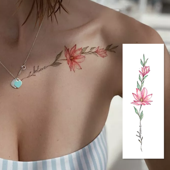 Тимчасове тату Arley Sign Квіти кажуть: believe (1214)