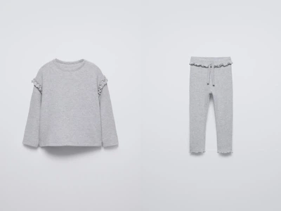 Детский комплект (свитшот+легинсы) для девочки Zara 4012/558 92 см Серый
