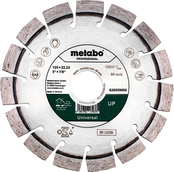 Алмазный отрезной диск Metabo 125x22.23 мм, "UP", Универсальный "professional" (628559000)