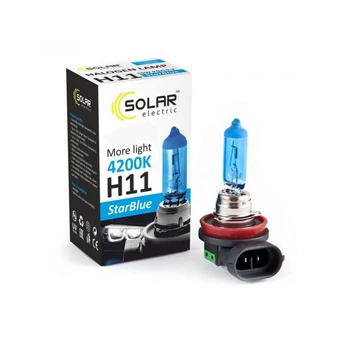Галогенна лампа SOLAR H11 12V 55W PGJ19-2 StarBlue 4200K для авто протитуманні фари STM03289