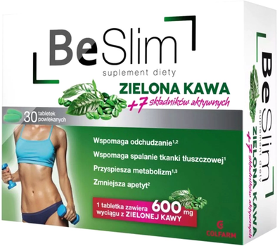 Suplement diety Colfarm Be Slim zielona kawa 30 tabletek (5901130355044)