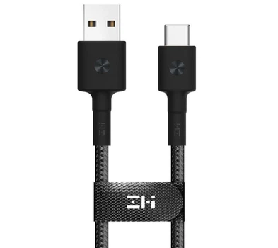 Кабель Xiaomi ZMI USB-Type-C / износостойкий плетеный провод с подсветкой / 1 м (AL401) Черный