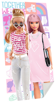 Ręcznik plażowy Mattel Barbie 70 x 140 cm Różowy (8435507870481)