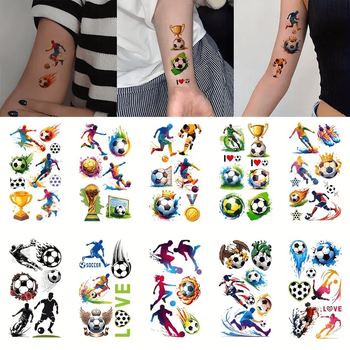 Набір "Футбол №1" із 10 дитячіх тимчасових тату по 12*7 см (football-tattoo-mini-set-1-10)