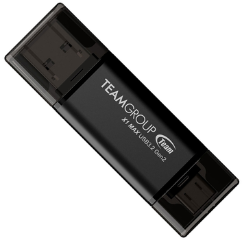 Флеш память USB Team X1 Max 128GB USB 3.2 Gen2 Black (TX1MAX3128GB01)