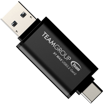 Флеш память USB Team X1 Max 128GB USB 3.2 Gen2 Black (TX1MAX3128GB01)