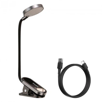 Настільна акумуляторна лампа LED Baseus Comfort Reading Mini Clip (dark gray)