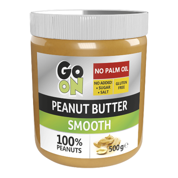 Арахисовая паста Go On Nutrition Peanut Butter Smooth, 500 грамм стеклянная банка