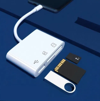 Картрідер адаптер Type-C пристрій для читання карт пам'яті TF/SD, OTG, Micro SD, картрідер для телефонів Alitek (II) 33670