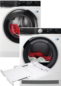 Стиральная машина AEG LFR73144OU + Сушильный автомат AEG TR959M6SU + Монтажный комплект с выдвижной полкой AEG Electrolux A1WYHSK1 (комплект)