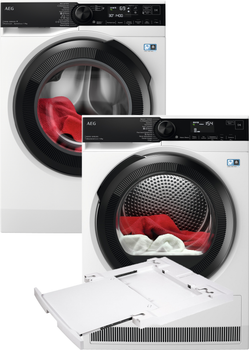 Стиральная машина AEG LFR73944QU + Сушильный автомат AEG TR838P4U + Монтажный комплект с выдвижной полкой AEG Electrolux A1WYHSK1 (комплект)