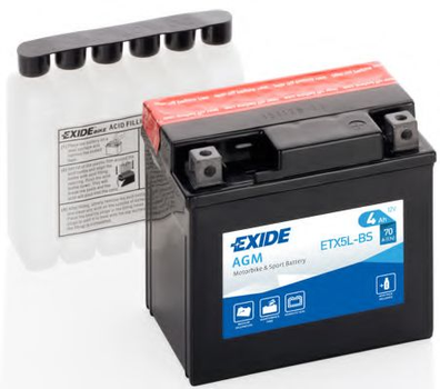 Стартерная батарея (аккумулятор) EXIDE ETX5L-BS Exide (ETX5LBS)
