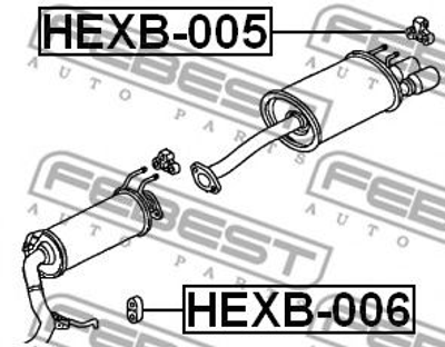 Кронштейн глушника Febest (HEXB006)