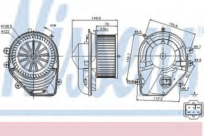 Вентилятор салону AUDI, VW (вир-во Nissens) Nissens (87060)