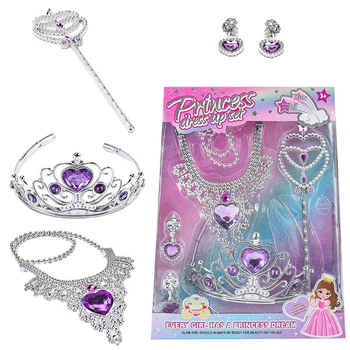 Дитячий набір прикрас для Принцеси "Princess dress up" чарівна паличка, тіара, пара сережок та кольє 5в1