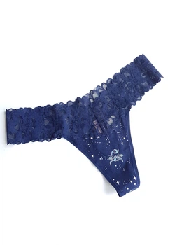 Трусики женские стринги с кружевом Victoria's Secret Синие А-480 M (44)