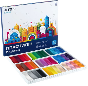 Пластилін Kite Classic 36 кольорів 720г