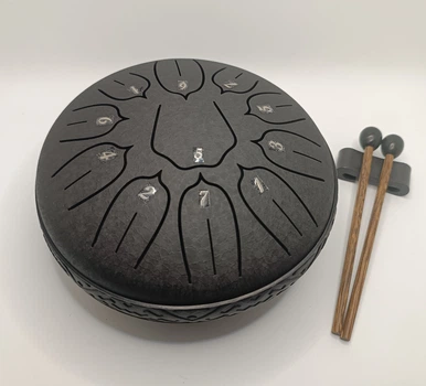 Глюкофон Hluru tongue drum 11 нот 16 см Чорний
