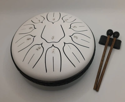 Глюкофон Hluru tongue drum 11 нот 16 см білий