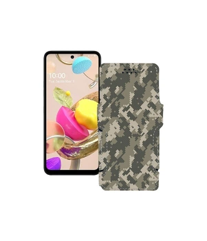 Чохол-книжка з екошкіри для телефону LG K42 Хакі-зелений