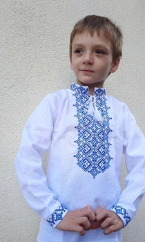 Дитяча вишиванка для хлопчика vishivano4ka 7016-3 122-128 біла