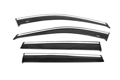 Вітровики з хром молдингом (4 шт, HIC) для Nissan X-trail T32/Rogue 2014-2021 рр