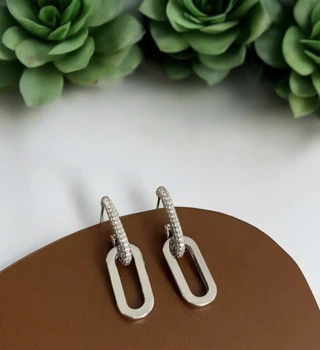 Сережки Mirshine Link Silver/White