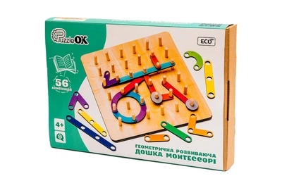 Геометрична розвиваюча дошка Монтессорі PuzzleOK (Puz-27260)