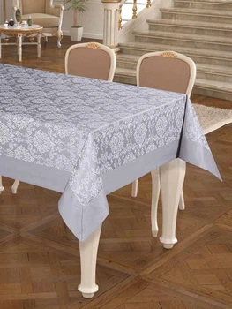 Скатертина Tropik Home серія NEOCOTTON розміром 160*220 см з бавовни та поліестеру однотонна сірого кольору