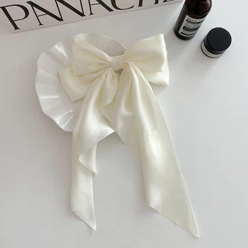 Бант на заколке для волос заколка Honey Fashion Accessories молочный (12-62)