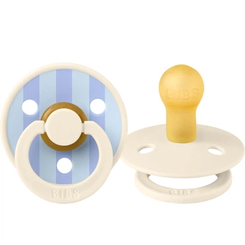 Класична латексна пустушка BIBS Colour STUDIO Collection Block Ivory Dusty Blue 0-6 міс. розмір 1