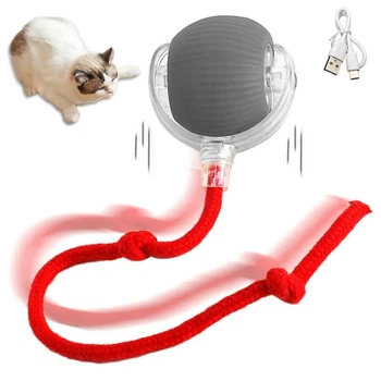 Интерактивная игрушка для кота, умный мячик + веревка-дразнилка