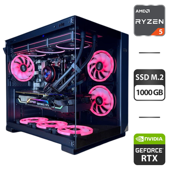 Сборка под заказ: игровой ПК PCCooler C3 T500 ARGB Black Tower / AMD Ryzen 5 7500F (6 (12) ядер по 3.7 - 5.0 GHz) / 32 GB DDR5 / 1000 GB SSD M.2 / nVidia GeForce RTX 3080, 10 GB GDDR6X, 320-bit / 850W б/у