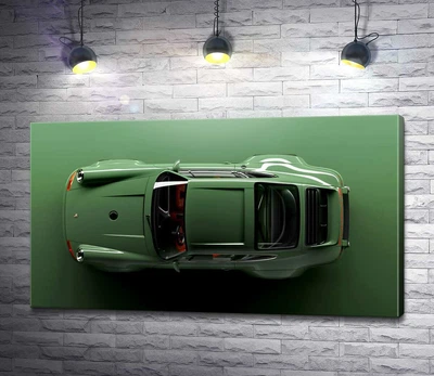 Картина Зелений Porsche 911, вид зверху 60x34 см Модуль №1 (004118)