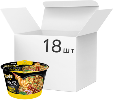 Упаковка локшини швидкого приготування Reeva Glads WOK зі смаком Курка Теріякі 95 г х 18 шт (4820179259179)
