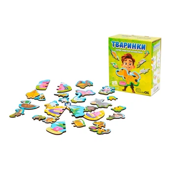 Деревянный магнитный пазл PuzzleOK 35 элементов 35х25 см Многоцветный (559794)
