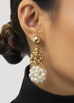 Женские серьги Golden Ball (1577-01) Комбинированный - No Brand