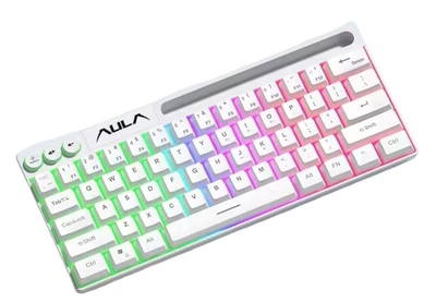 Мультімедійна клавіатура з RGB AULA F3061 - 61 Keys UKR/ENG WHITE