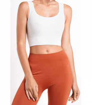 Привлекательный и комфортный эластичный топ в рубчик TOP RIB - Giulia - TOP RIB - S/M - White