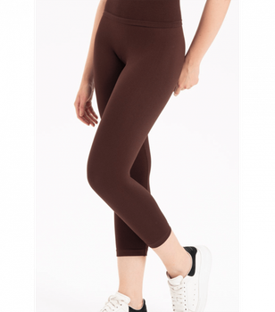 Женские бесшовные капри в рубчик Formeasy - Formeasy - 9006 - M/L - Kahverengi/Brown