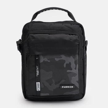Сумка крос-боді через плече чоловіча тканинна Laras C10SA8615bl чорна (ROZ6501057279)
