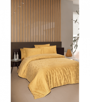 Комплект постельного белья Jacquard Satin First Choice - First Choice - JS-214 Corina Ocher - Евро - Желтый