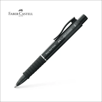 Ручка кулькова Faber-Castell Poly Ball view black, корпус чорний, стрижень синій 1,0 мм
