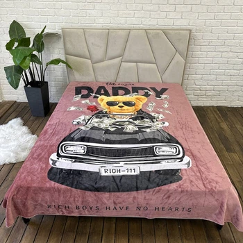 Плед велюровый с 3D рисунком, Daddy, 200x230 см