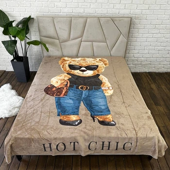 Плед велюровый с 3D рисунком, HOT CHIC , 200x230 см